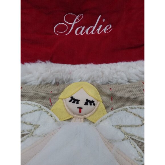 Pottery Barn Kids Sadie Angel Woodland Christmas Holiday Stocking  Quilted Xmas - Picture 5 of 12